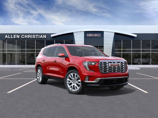2026 GMC Acadia Denali in Volcanic Red Tintcoat — front three-quarter view