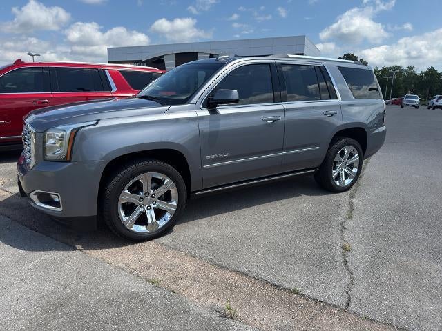 2018 GMC Yukon Denali in Satin Steel Metallic — front three-quarter view