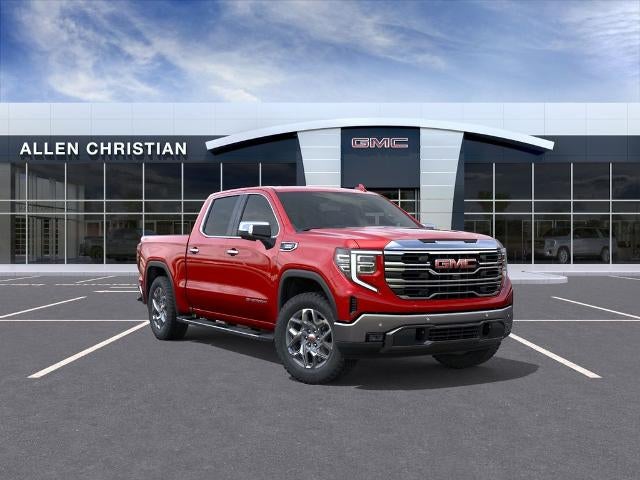 2026 GMC Sierra 1500 SLT in Volcanic Red Tintcoat — front three-quarter view