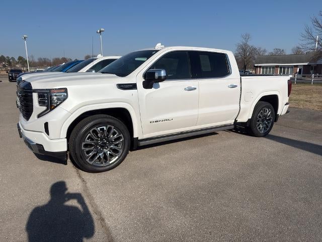 2024 GMC Sierra 1500 Denali Ultimate in White Frost Tricoat — front three-quarter view