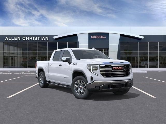 2026 GMC Sierra 1500 SLT in Summit White — front three-quarter view