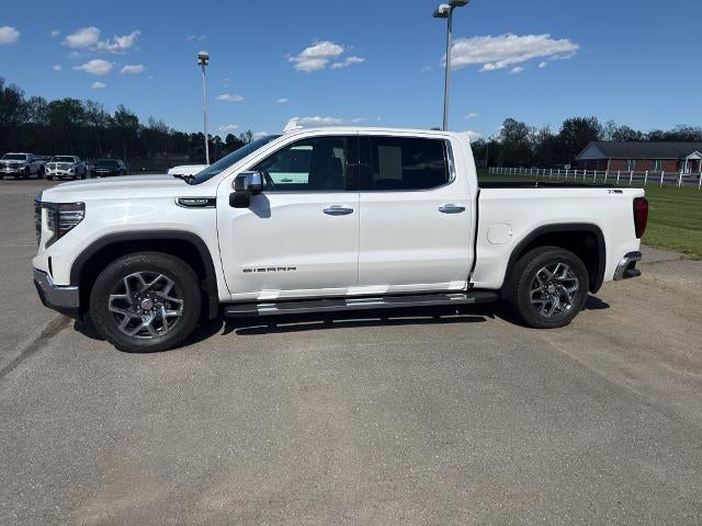 2023 GMC Sierra 1500 SLT in White Frost Tricoat — front three-quarter view